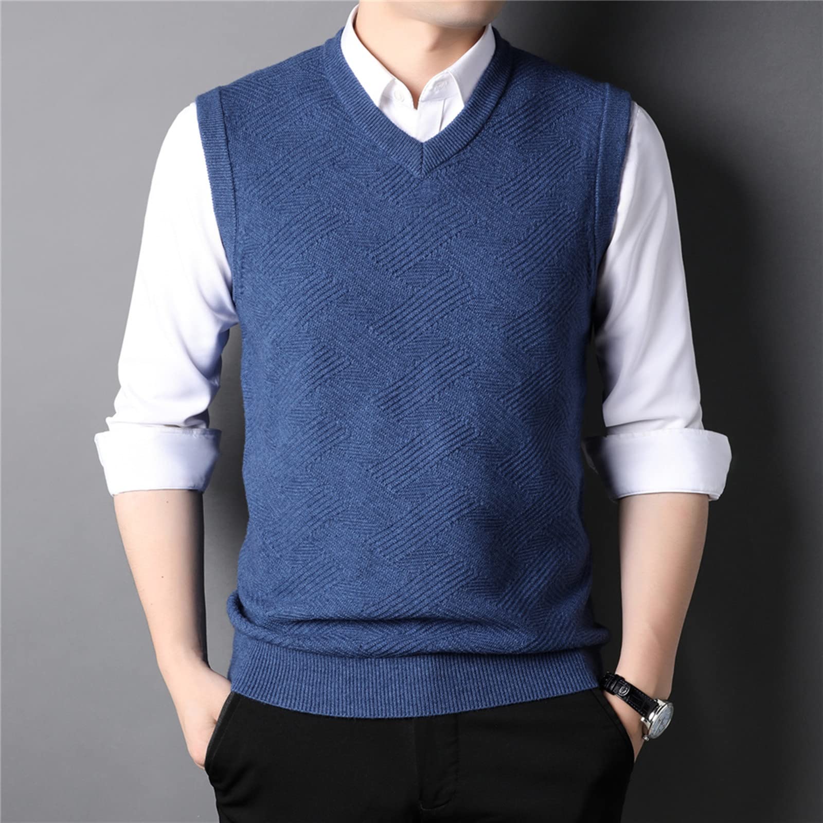 Amazon.co.jp: メンズジャンパーベスト メンズニットノースリーブ  
