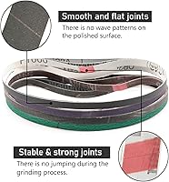 Vista 5 de Bandas de lijado de 3/8 x 21, banda de lijado abrasiva para lijadora de cinta de archivos Makita de 3/8 x 21, 3 unidades cada una de grano 120, 240