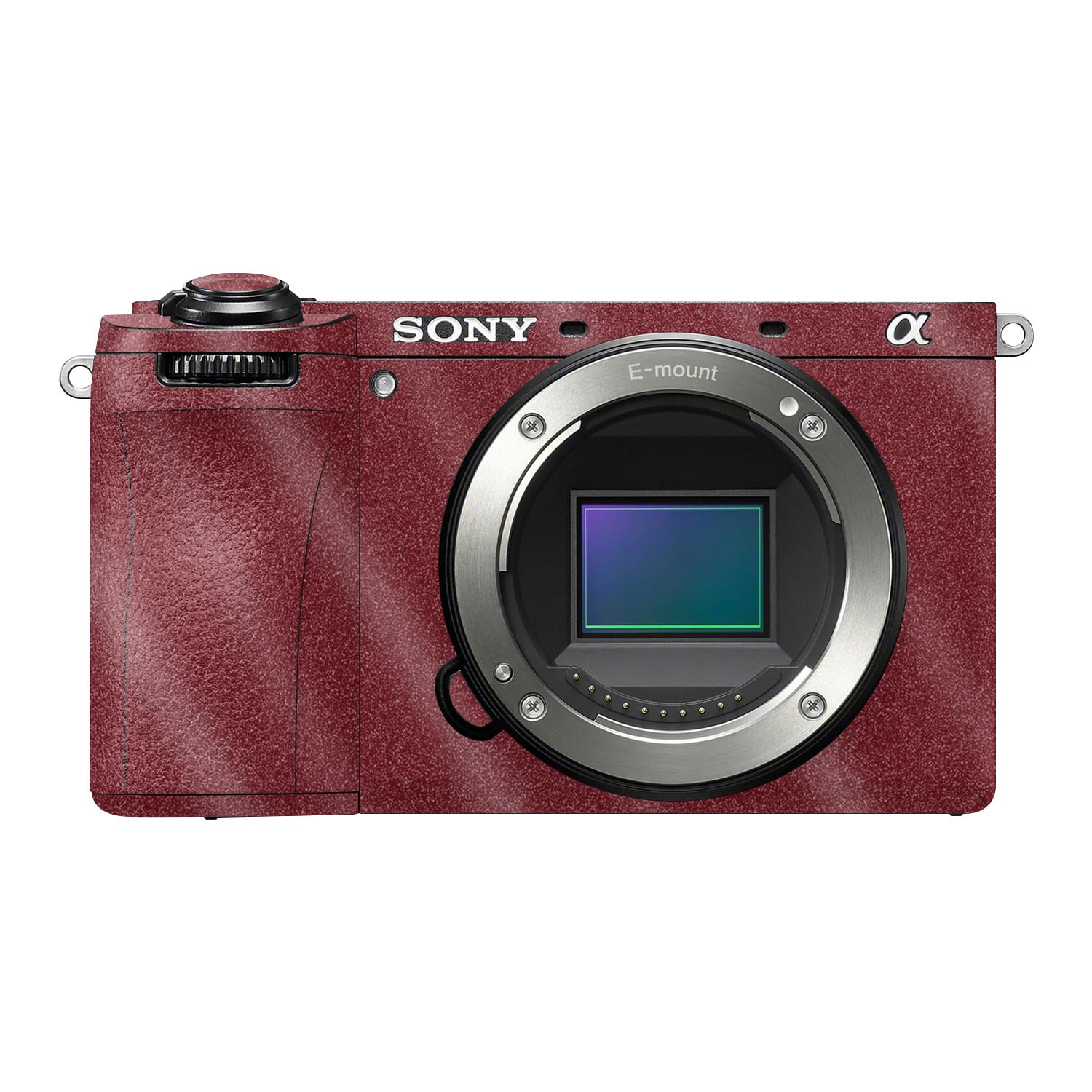 Glossy Glitter Camera Skin Compatible with Sony A6700 Mirrorless Camera (2023) - Solid Burgundy - Premium 3M Vinyl Protective Wrap Decal Cover - Easy to Apply | Crafted in the USA by MightySkins