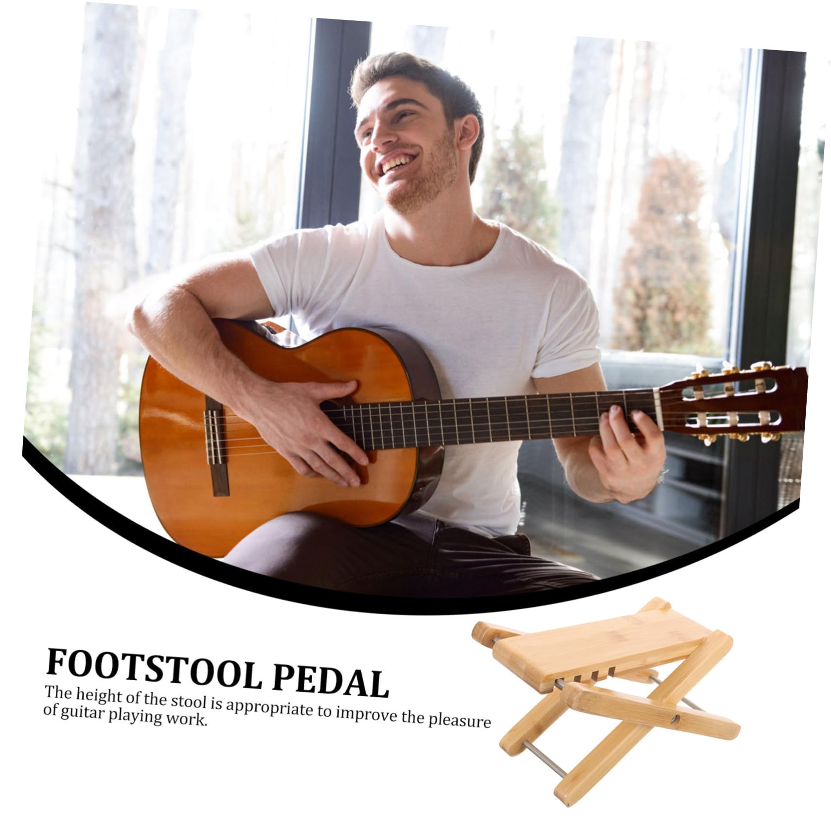 Toddmomy Höhenverstellbarer Gitarren Fußhocker Stabil und Tragbar Eleganter Fußhocker für Klassische Gitarre für Gitarristen