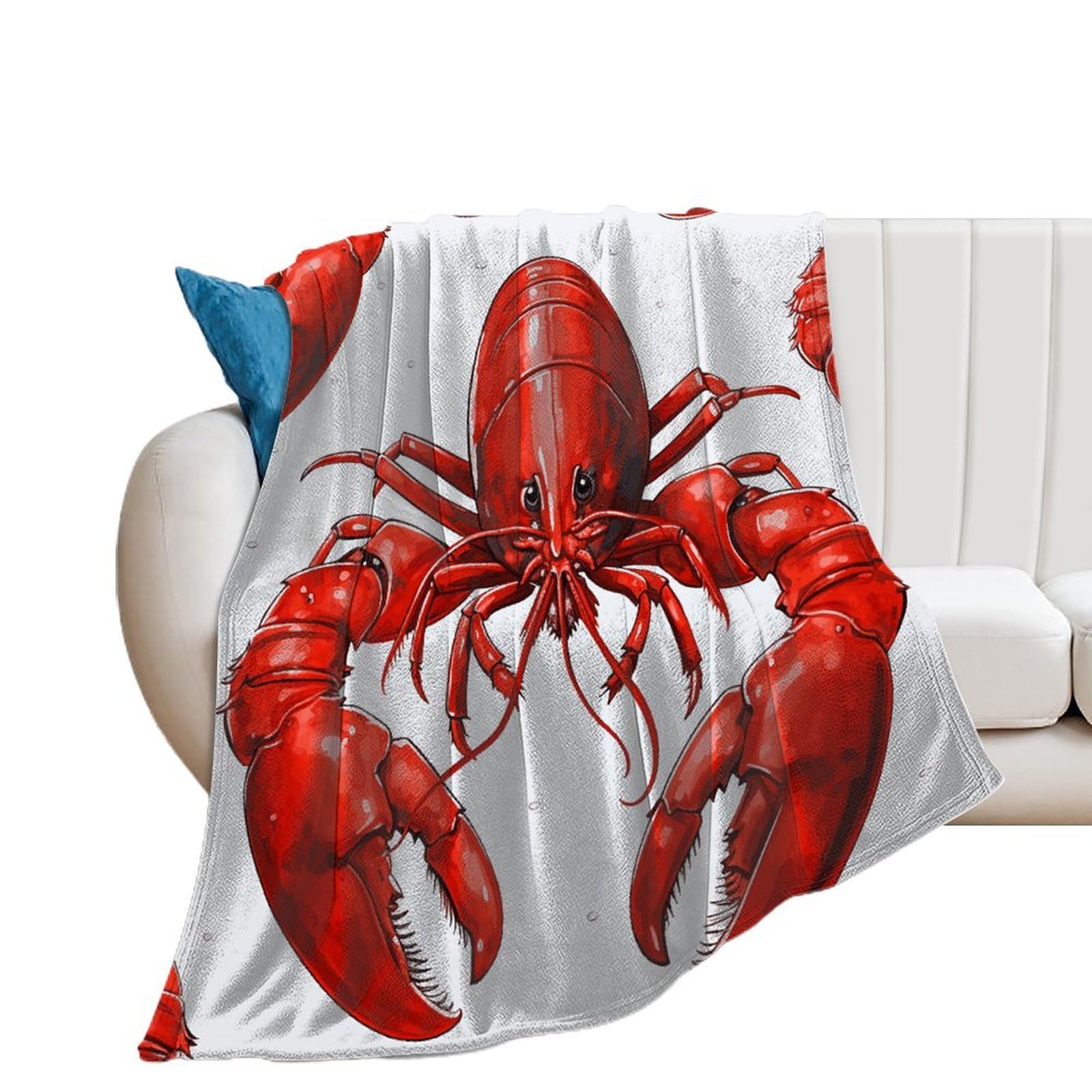 Couverture en flanelle homard rouge plaid microfibre canapé