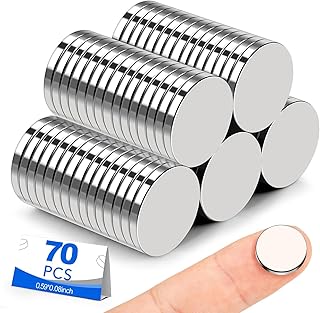 Small Magnets, 70 Pack Refrigerator Magnet 15x2mm Rare Earth Magnets Neodymium Magnet for Crafts, Whiteboard, Kitchen Cabinet…