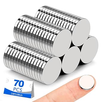 Small Magnets, 70 Pack Refrigerator Magnets 15x2mm Rare Earth Magnets Neodymium Magnets for Crafts, Whiteboard, Kitchen Cabinet,3D Printing