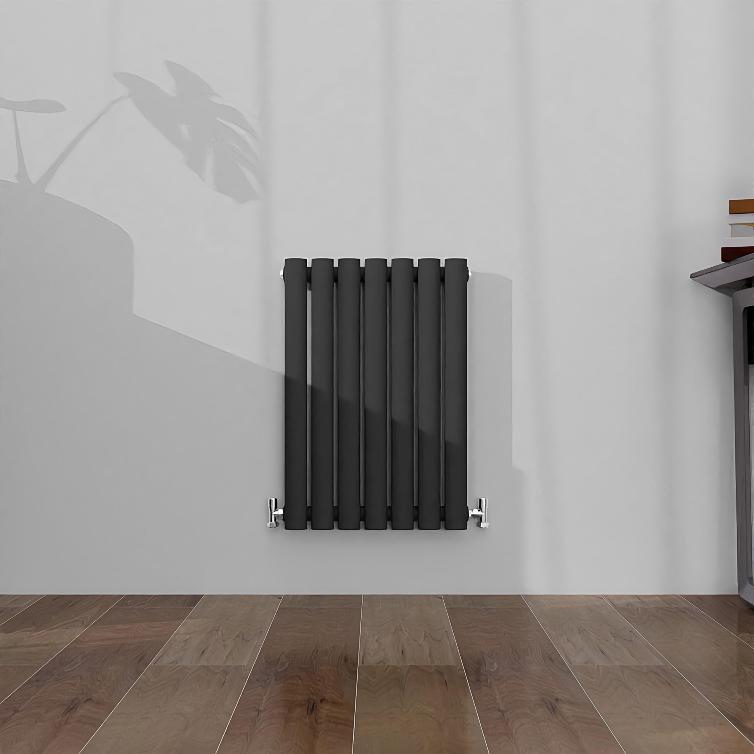 SLINE SANITARY Horizontal Oval Column Rradiator Bathroom Central Heating Anthracite 600×413mm Single Panel Radiator