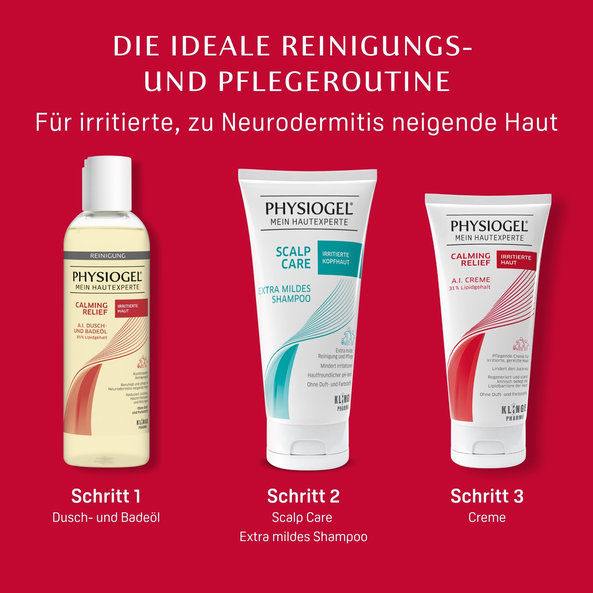 PHYSIOGEL Calming Relief A.I. Dusch- und Badeöl – Beruhigende Reinigung & Pflege bei Neurodermitis, trockener, irritierter und juckender Haut, 400 ml