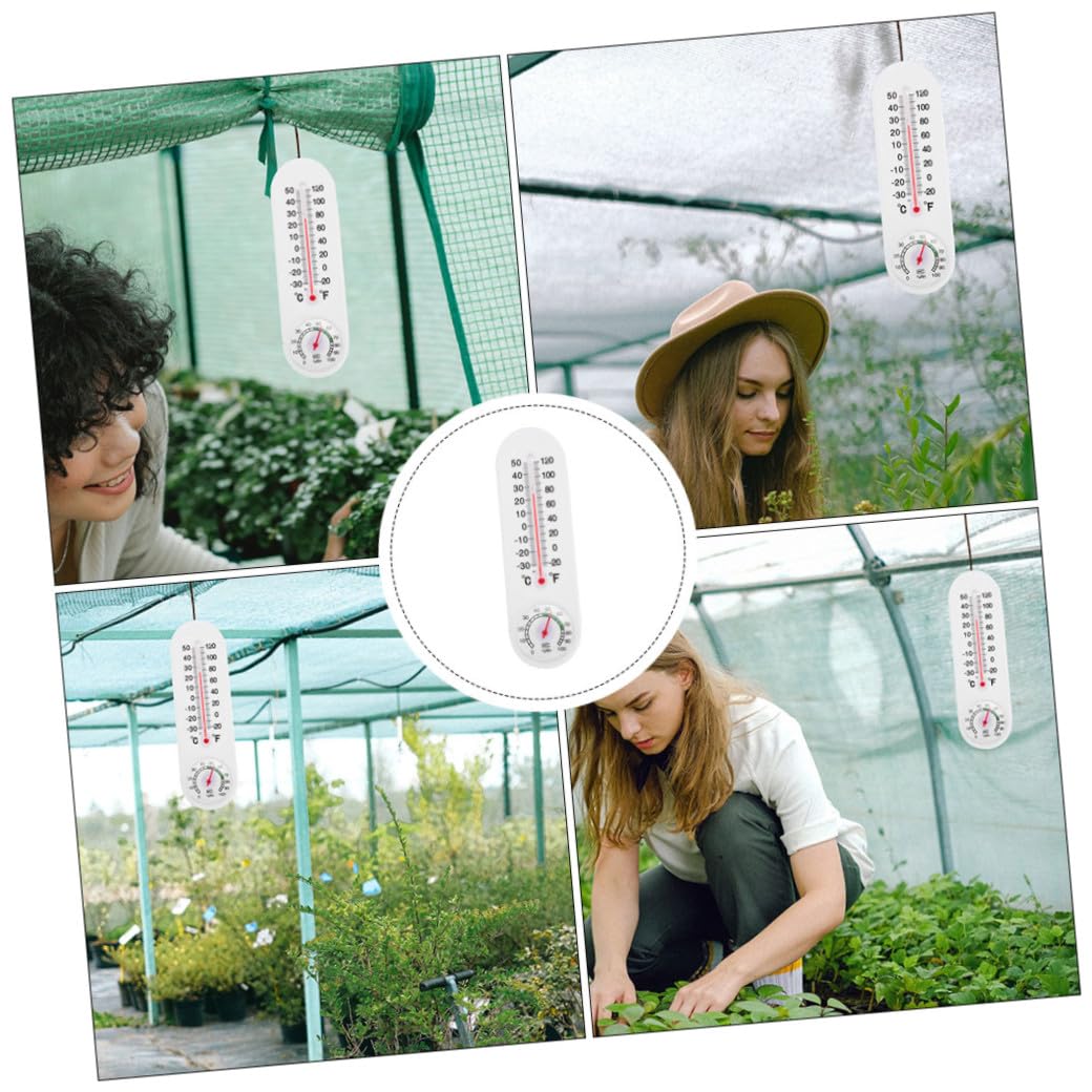 3Pcs Hanging Hygrometer Plastic Wall Mounted for Greenhouse Use | Indoor Outdoor Monitoring, Patio and House Application, Temperature and Humidity Reading, Thermometer Meter