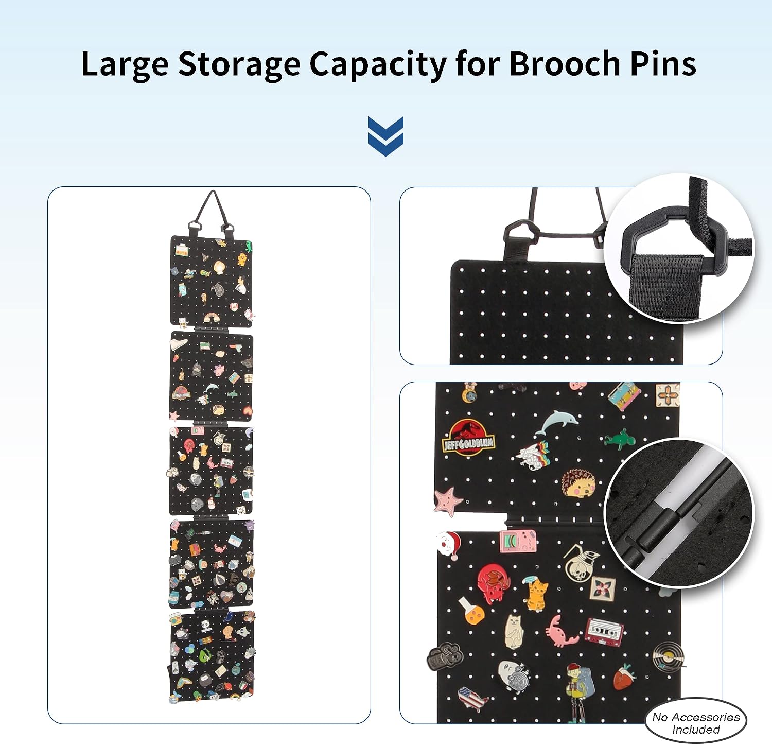 Hanging Enamel Lapel Pin Display Panels Organizer With 5 Loose-leaf Board