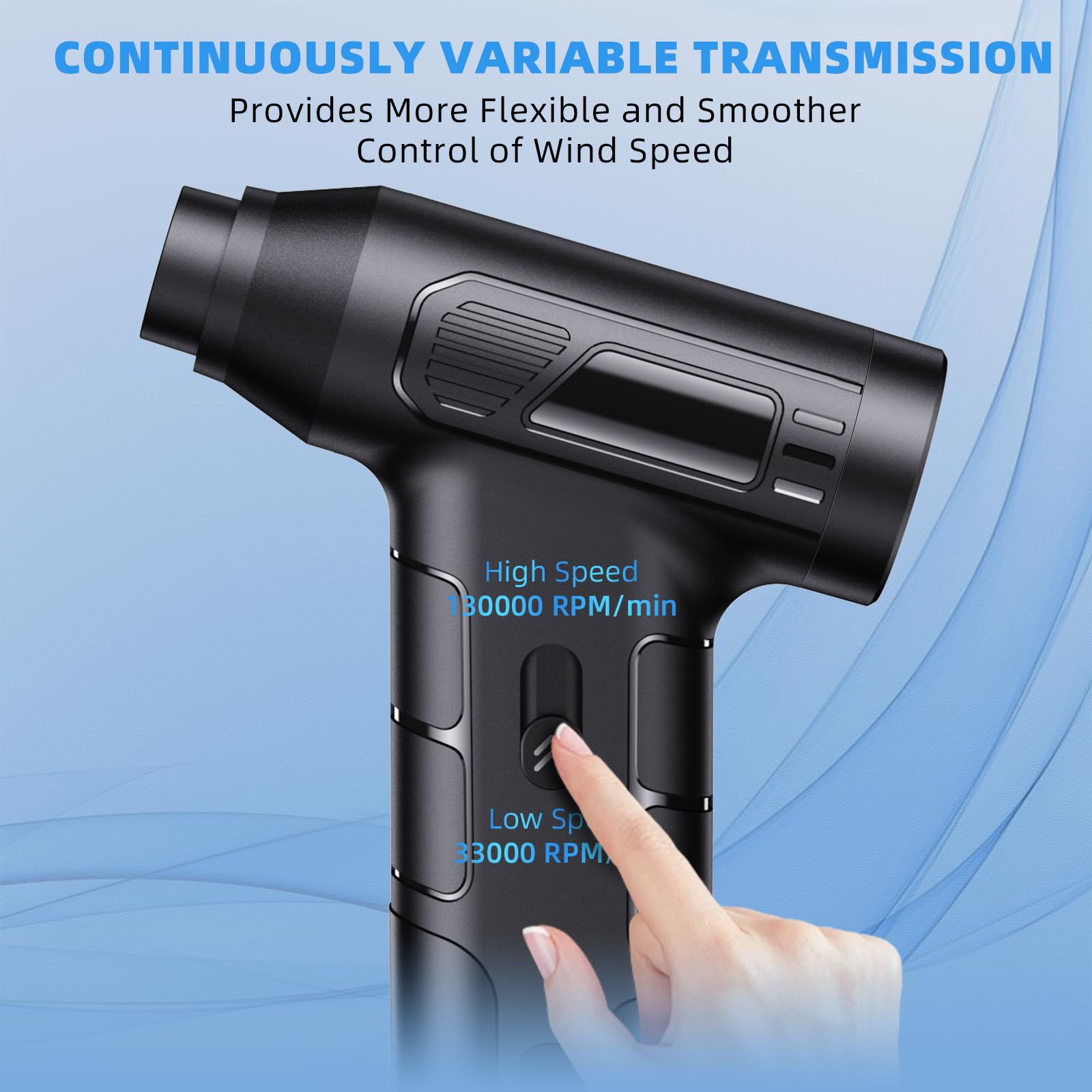 Bürstenloser Motor 130000 U/min, Druckluftspray Elektrische Staubgebläse, Mini Compressed Air Duster mit 7600mAh Akku, PC Reinigungsset für Laptop, Auto, Sofa, Bürogeräte
