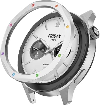 Bezel Ring Compatible for Xiaomi Watch S4/ Watch S3, Smart Watch Metal Bezel Frame Cover Replacement with Film (3)