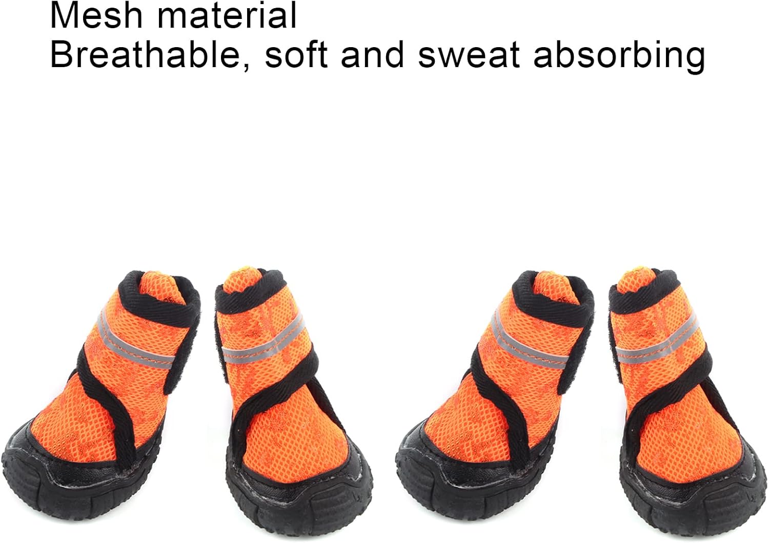 4PCS Pet Shoes Breathable Dog Shoes with Reflective Straps Sturdy Non-Slip Soles Boots paw Protector for Small Medium Large Dogs