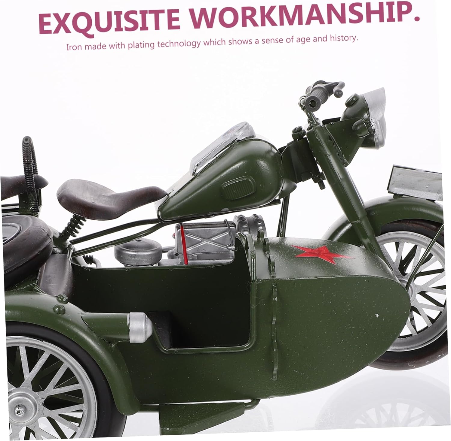 Iron Car Model Classic Vintage Motorcycle Handcrafted Tricycle Art Home Decor Ornament