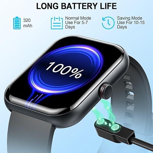 Vista 6 de Reloj inteligente para hombres y mujeres, rastreador de actividad física de 1.91 pulgadas con respuestahacer llamadas, IP68 impermeable, más de 110