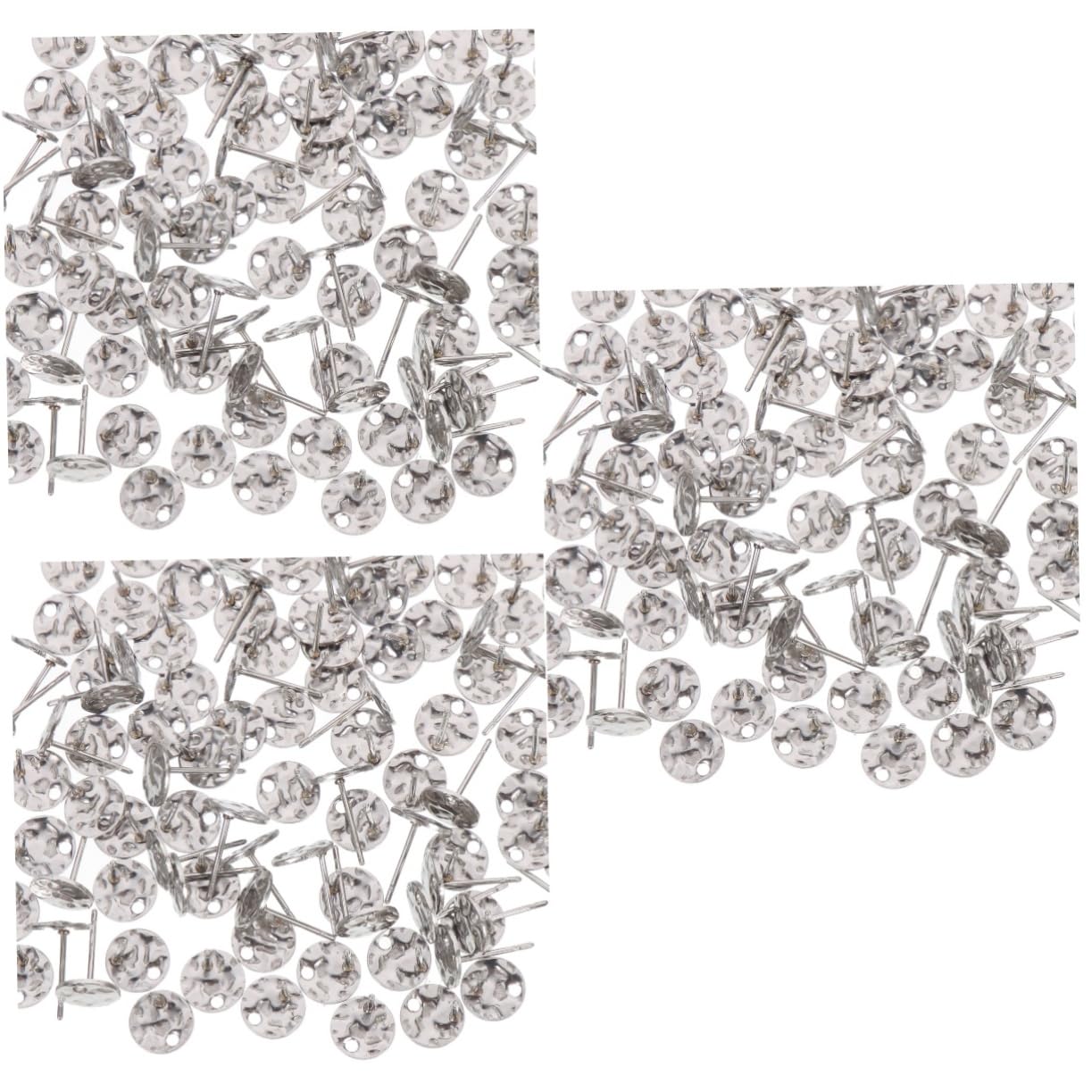 Kit Di 3 Set Di Accessori Per Orecchini Perni Per Orecchini in Metallo Con Fori Per La Creazione Di 100 Pezzi*3