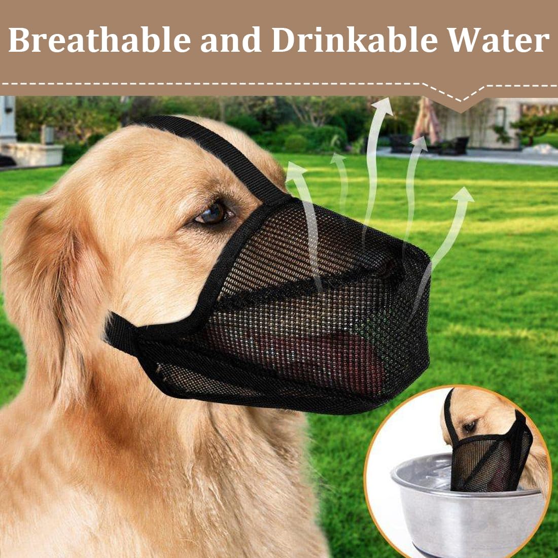 Museruola per Cani, Museruola Traspirante Cani Regolabile, Addestramento A Maschera, Copertura di Piccola Media Grande Taglia
