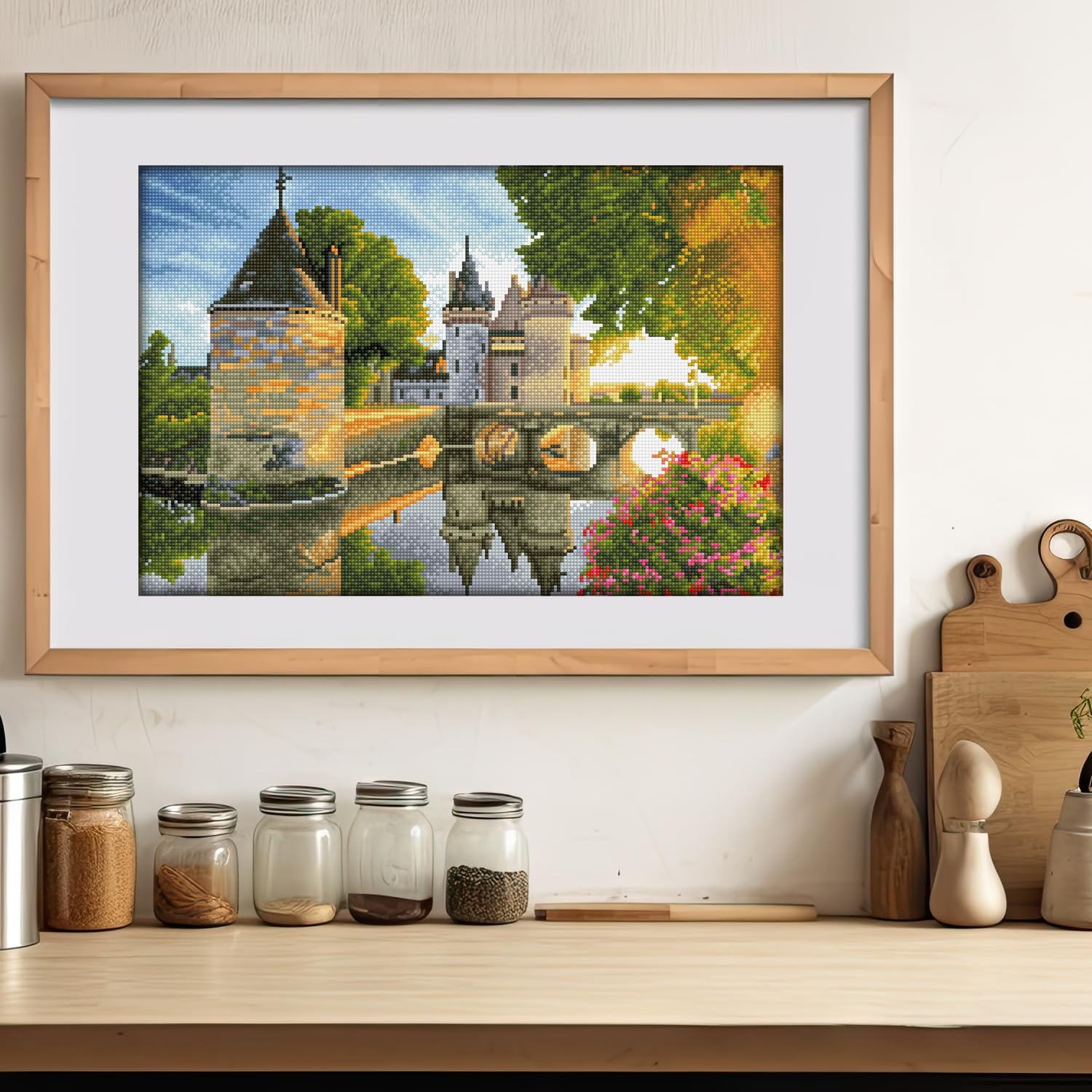 Diamond Dotz DQ12-002 Squares River Castle, ca. 35 x 52 cm groß, Diamond Painting, Malen mit Diamanten, funkelndes Bild zum Selbstgestalten, für Kinder und Erwachsene