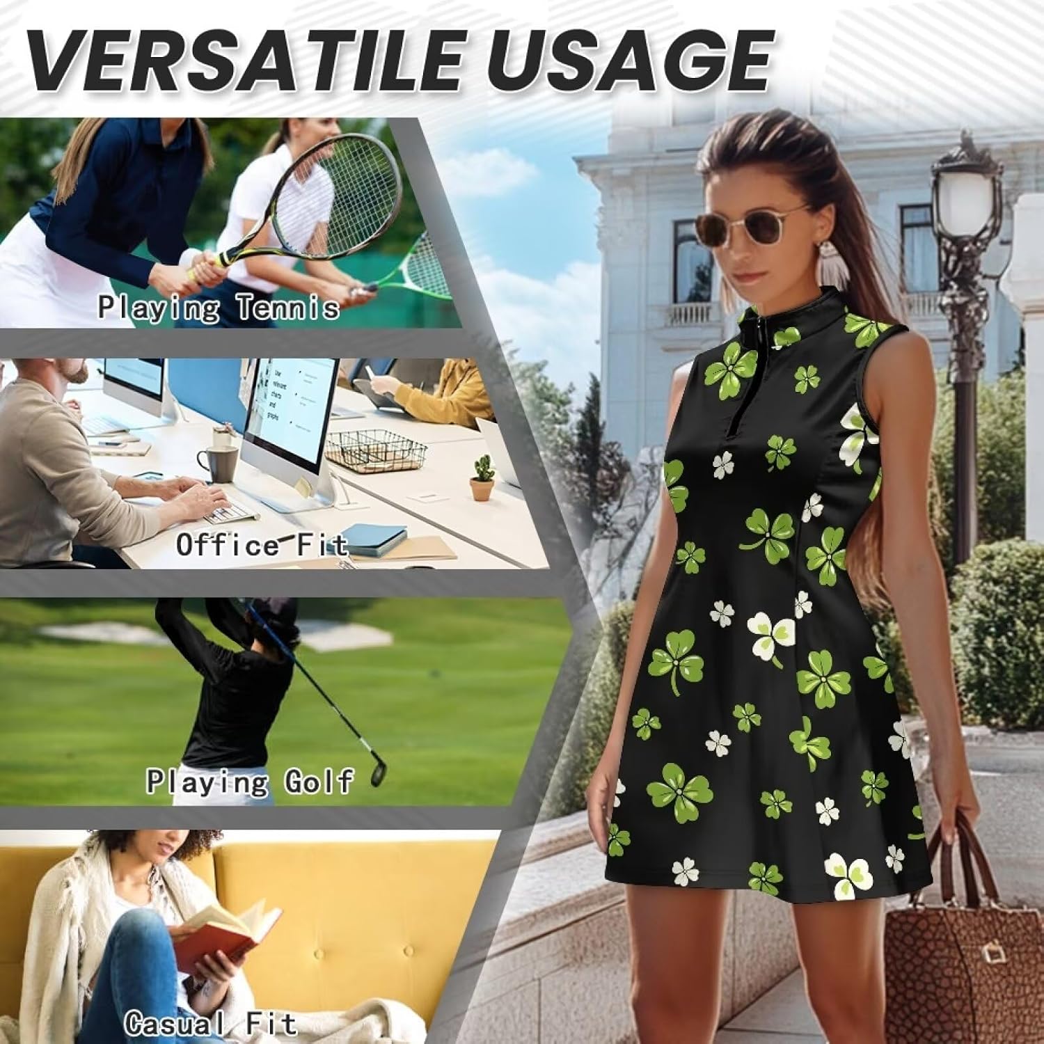 Golf Tennis Dress for Women Quick Dry Golf Dresses with Built in Shorts and Pockets Athletic Dresses Sleeveless