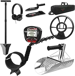 DR.ÖTEK Metal Detector Kit MTXR, Heavy Duty Spade Shovel and Stainless Steel Sand Scoop for Treasure Hunting