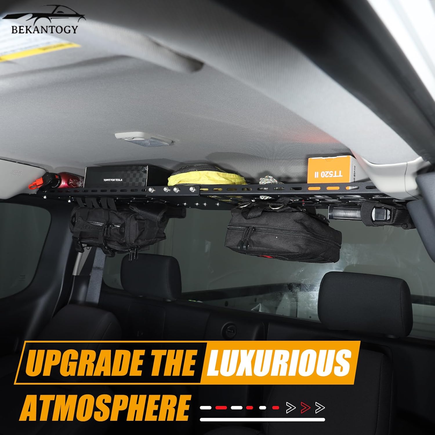 Car Cargo Rack Compatible with Nissan Frontier 2022-2025 Aluminum Alloy Rear Trunk Cargo Rack Basket Tray Roof Overhead Molle Panel System Shelf Rack Trunk Hanging Organizer (2022-2025)