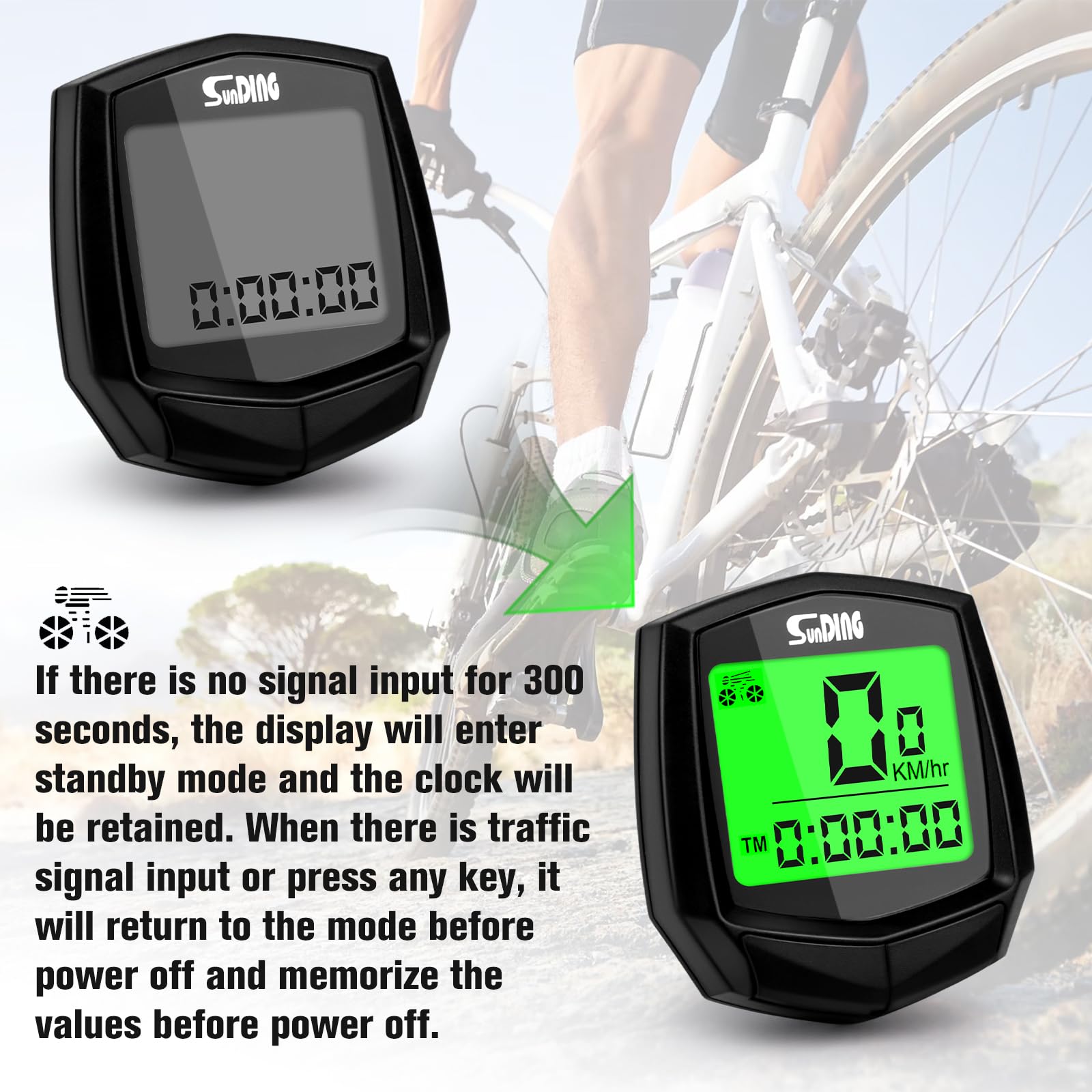 Tachimetro Computer Digitale per Bicicletta IP54 Impermeabile Display LCD HD Retroilluminato