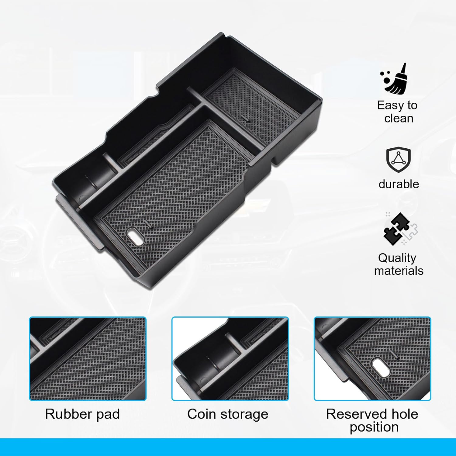 EDBETOS 2025 Equinox Center Console Organizer Compatible with Chevy Equinox 2025 LT/RS/ACTIV Armrest Storage Box Interior Pallet Insert Tray Secondary Accessories, Middle Console Tray, Not for EV - Image 6