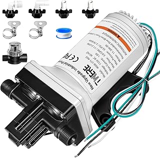 4008-171-A65/E65 RV Water Pump with Strainer,115V 55 PSI 3.0 GPM Camper Water Pump-1/2MNPT Connection,Fit for Camper,RV,Shower,Sprayer | Self Priming | On Demand Diaphragm | Quiet Operation