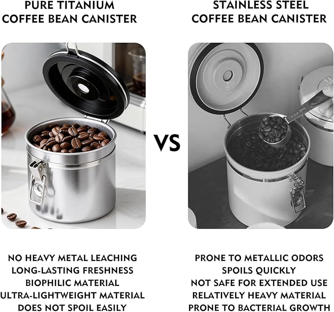 ZING TII Pure Titanium Airtight Food Containers, 1200ml/40oz, Coffee Canister miniatura 4