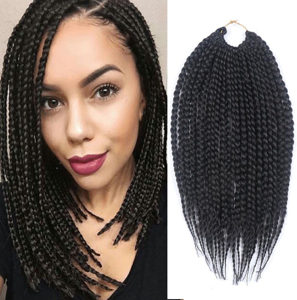 3 Pcs/lot ABalance Hair 22roots/Pcs Box Braids Hair 12 Inches (30cm) Synthetic Hair Crochet Hair Extension (#1b)