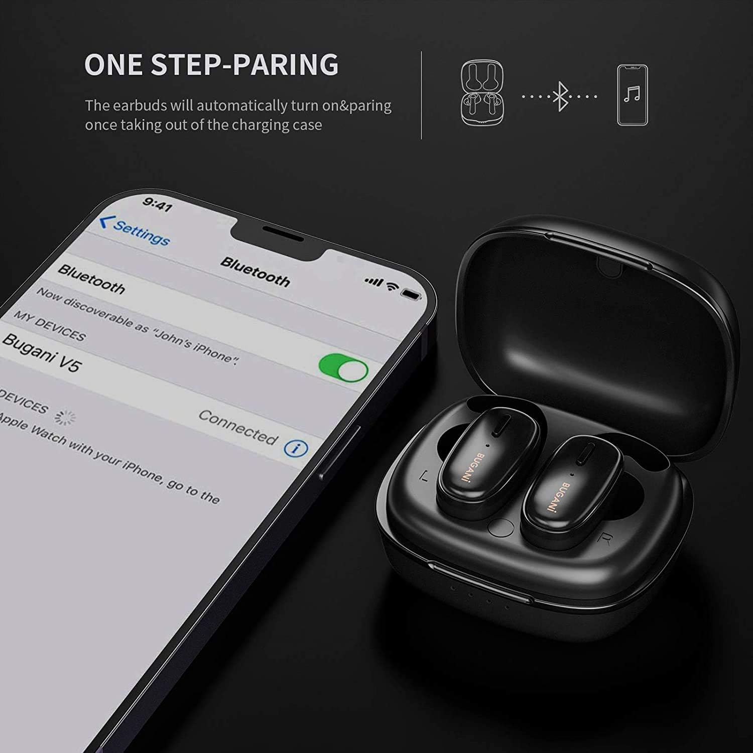 BUGANI Bluetooth Headphones, Bone Conduction Headphones,Open Ear Headphones