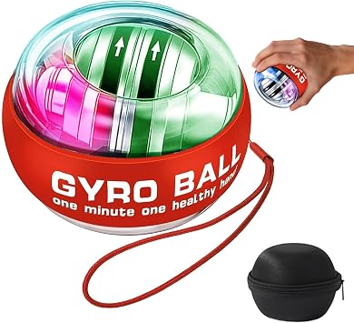 جهاز تمرين اليد Torque-Ball، كرة جيروسكوبية قوية للمعصم، جهاز تمرين اليد Curaball، جهاز تدريب قوة القبضة، أجهزة تقوية اليد، جهاز تقوية المعصم، جهاز تمرين الأصابع، إضاءة ملونة تعمل تلقائيًا
