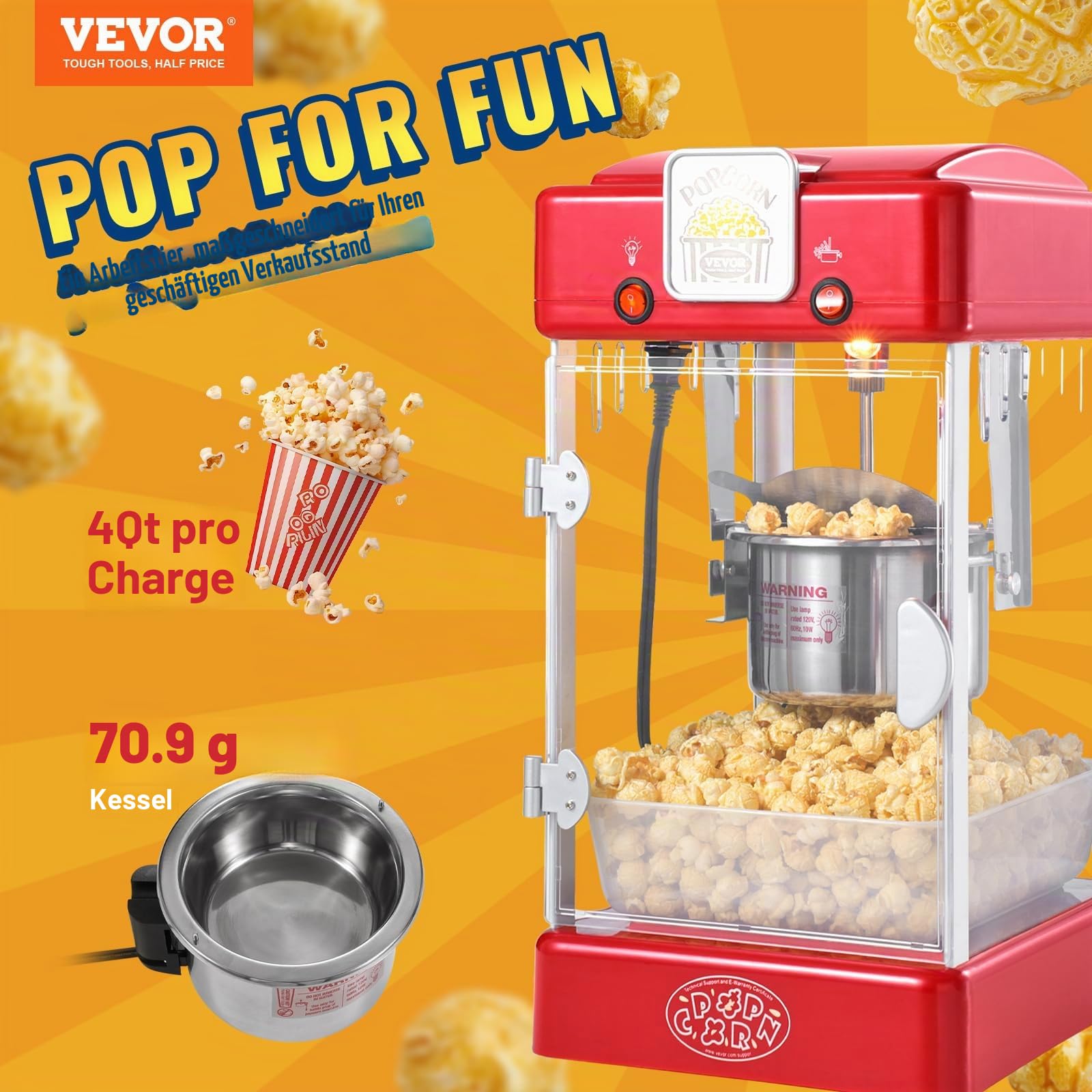 Vevor Popcornmaschine - 300 W – Bild 2