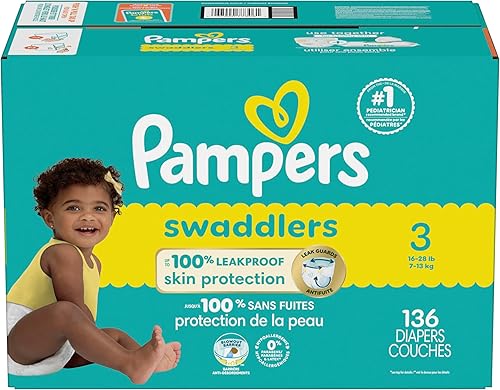 Miniatura 134 de Pañales Pampers Swaddlers, Talla 7 (11.8-22.7 kg), 70 unidades, absorbentes, mantiene al bebé seco y cómodo, pañal desechable seguro para la piel