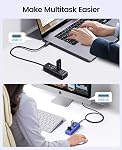 ORICO 3-Port USB HUB 3.0, USB Splitter for Laptop with 0.49ft Cable, Multi USB Port Expander, Fast Data Transfer Compatible with Mac OS 10.X and Above, Linux, Android (PW4U-U3-05-BL)