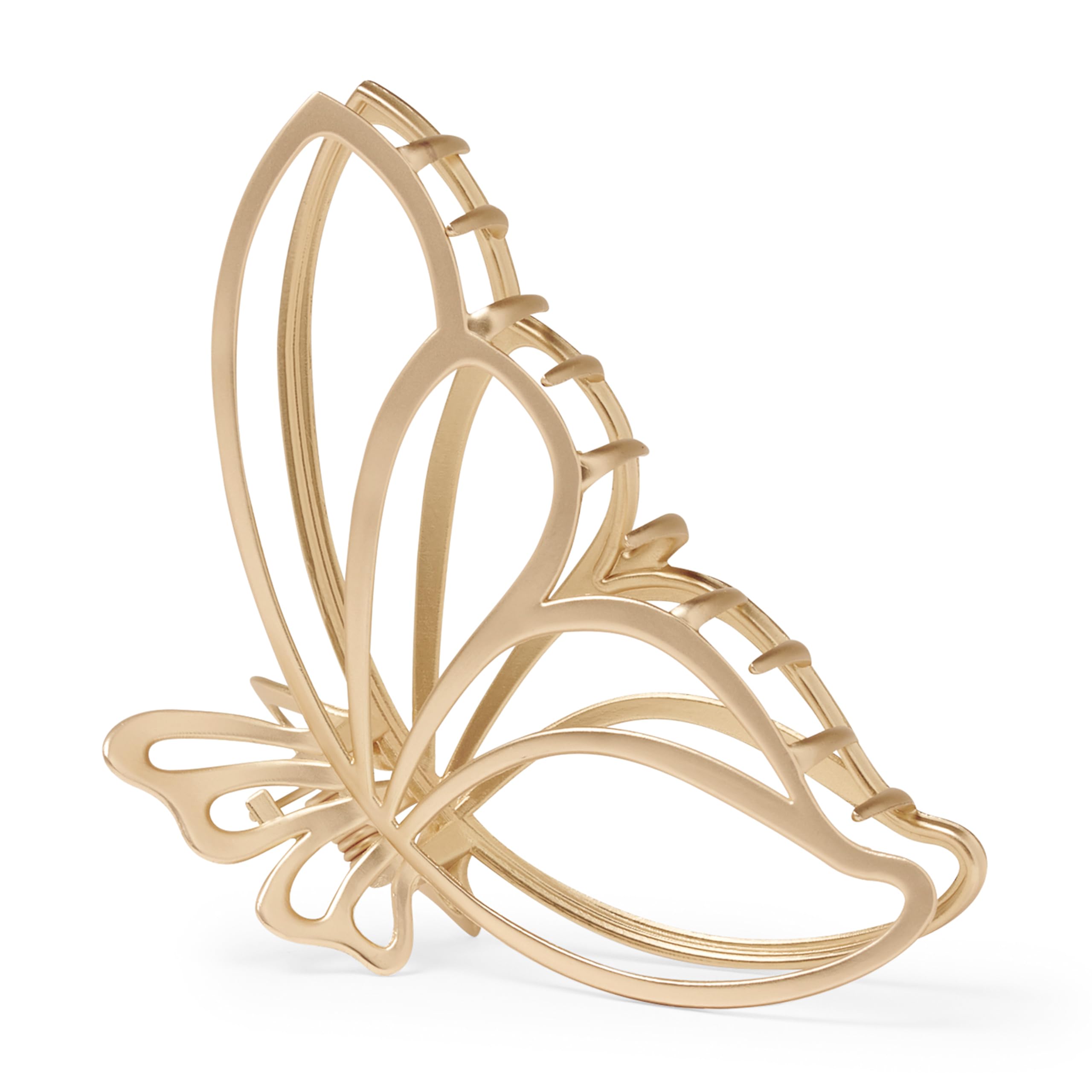 The Hair Edit Gilded Wing Butterfly Clip, Large Chic Gold Metal Hair Clip