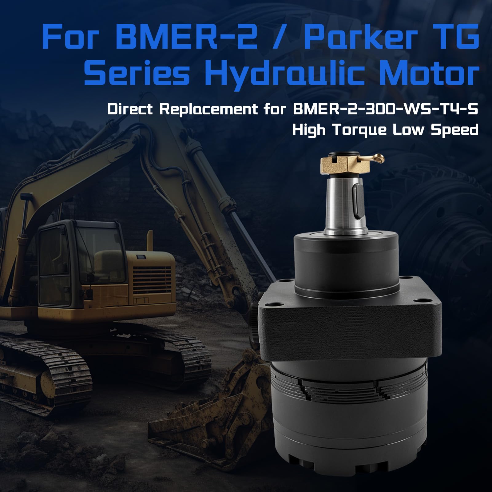 Sostituzione idraulica del motore della ruota di BMER-2-300-WS-T4-S TG0280US080AAAB per Parker Dynamic, 296cc Geroter Motor 1,25 ha affusolato l'albero 810 N·m 250 giri/min