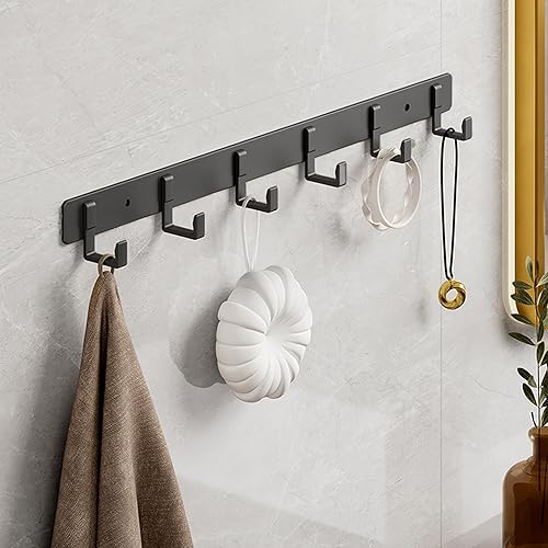 Miniatura 6 de Geobella Perchero de pared (paquete de 2) 6 ganchos colgantes para entrada, dormitorio, baño, cocina para ganchos para abrigos, instalación con