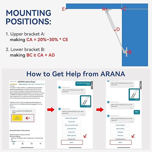 Miniatura 39 de ARANA C16-04154 - Puntales de gas de 15 pulgadas y 24 libras, para cubierta Snugtop, cubierta de cámper, piezas de repuesto para tapa de camión, 2