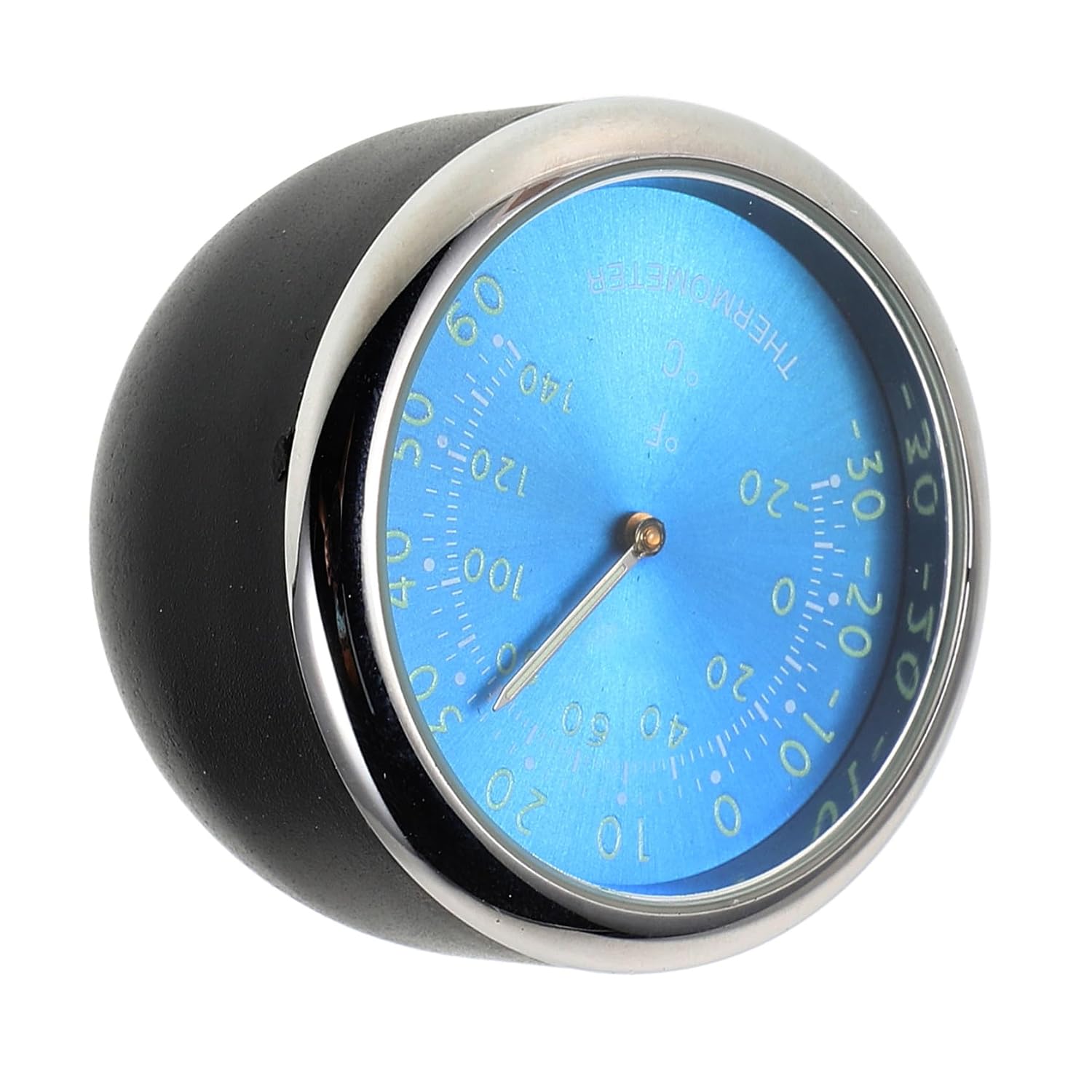 Luminous Car Thermometer with Digital Clock Mini Air Vent Temperature Gauge for Dashboard Glow Dark Vehicle Temperature Monitor with Quartz Timekeeping Blue Interior Accessory for