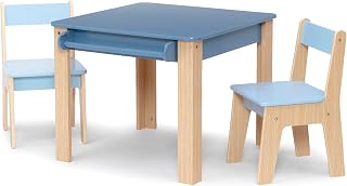 GapKids Table and 2 Chair Set with Paper Roll Holder - Greenguard Gold Certified, Indigo Blue