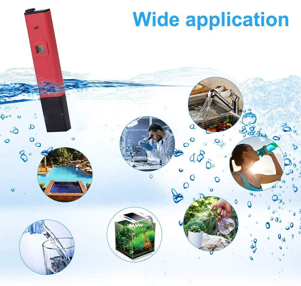Konvio Neer Manual Calibration pH Meter for water testing, with 0-14 pH scale for Drinking Water, Hydroponics, Aquariums and Swimming Pools, with Buffer Powder and Screw driver | Color May Vary - Image 5 thumbnail