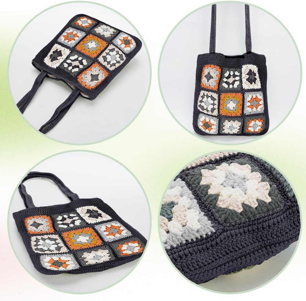 ORIGACH DIY Granny Square Crochet Bag Kit for Beginners Adults image 3