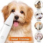 Clippers pour chiens Kit de grooming Cheveux Clippper-Bruit faible Paw Trimmer- Rechargeable - Rasoir silencieux sans fil pour les chat et autres animaux de compagnie-Razor Pour les pieds oreilles visage oeil orteil (blanc)