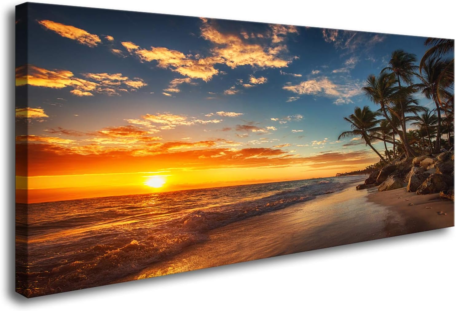 - DZL Art S74750 Canvas Painting Print Paradise Tropical Island Beach with Palms Photograph Print Nature Pictures Wall Art Canvas Prints Painting for Living Room Bedroom Decor Office Wall Decor