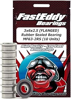FastEddy Bearings 3x6x2.5 (FLANGED) Rubber Sealed Bearing MF63-2RS (10 Units)