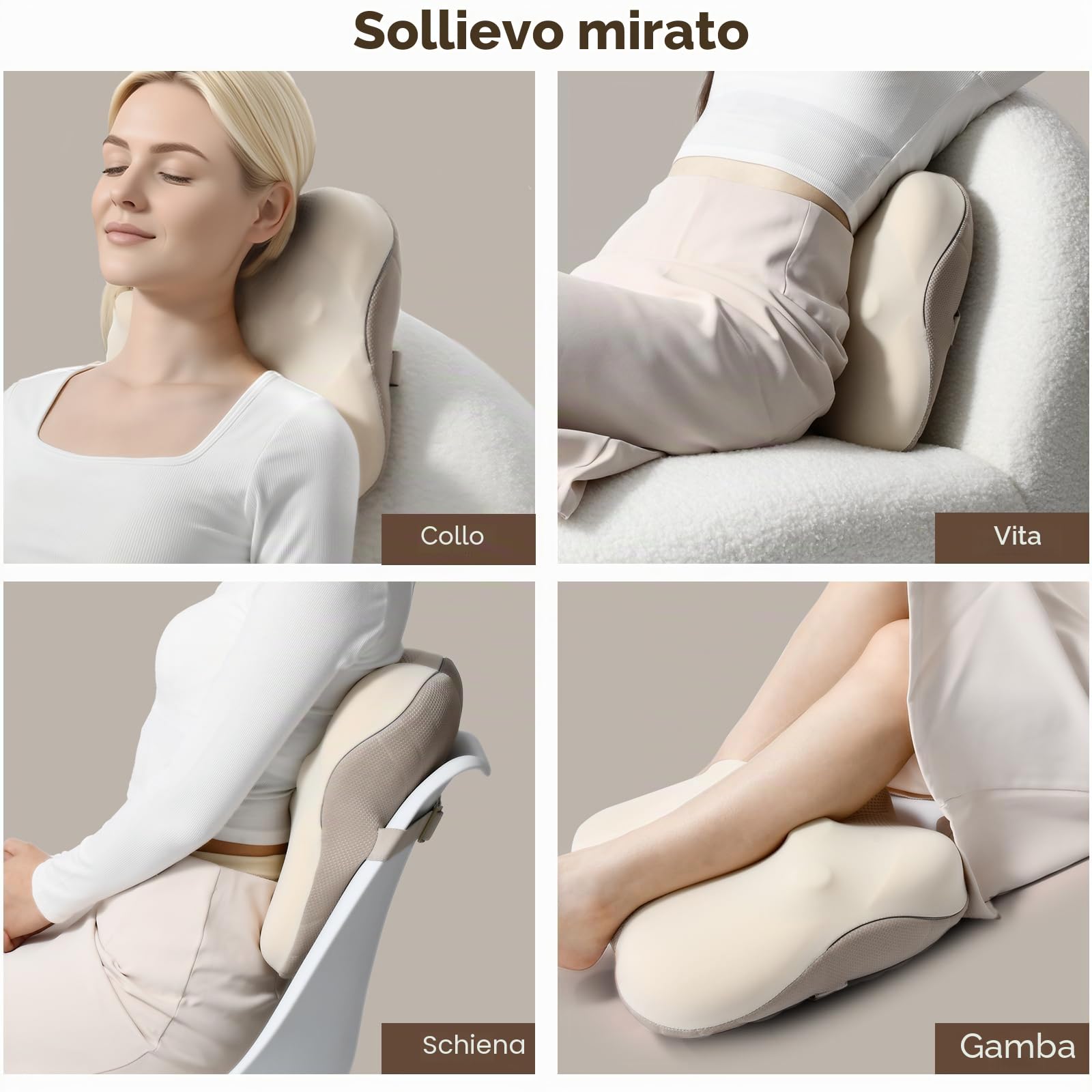 Arboleaf Cuscino Massaggiante Elettrico con Bluetooth e Controllo APP, massaggiatore Schiena e Collo, Massaggiatore Lombare, Massaggio Shiatsu con Calore, Idee Regalo per Uomo Donne Mamma Papà