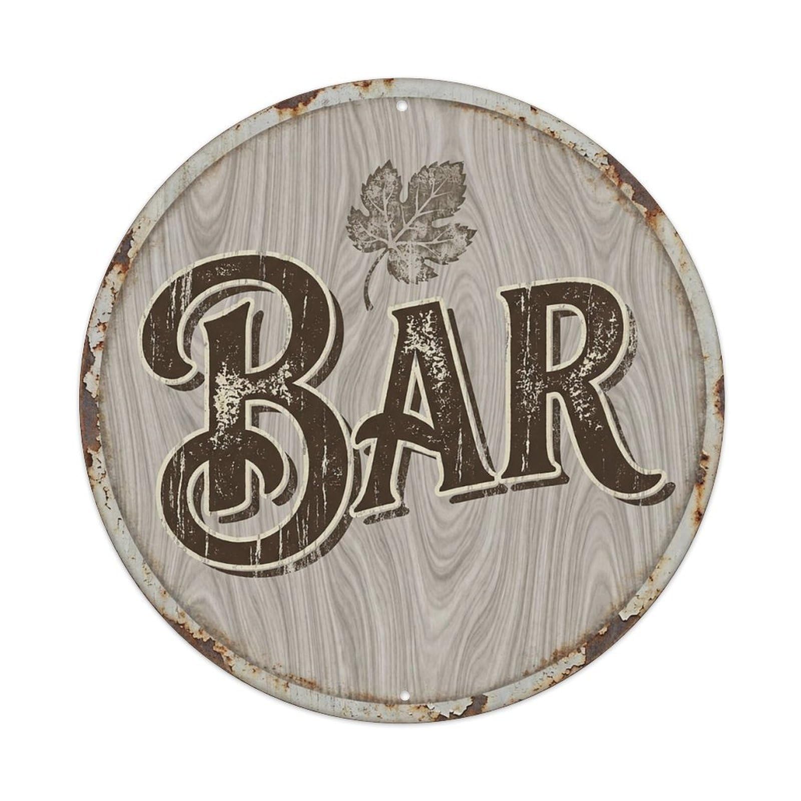 Vintage Beer BAR Ash Wood Retro for Pub Vintage Metal Tin Sign Plaque Wall Decor for Cafe, Club Bar, Office, Garden Metal Poster 8x8Inch