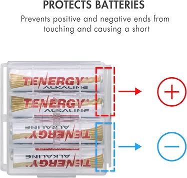 Tenergy 10 Pack Plastic Storage Case for AA/AAA Batteries (Batteries Sold Separately)
