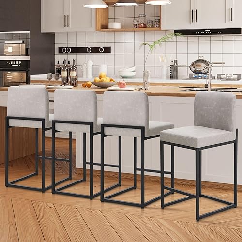 Miniatura 93 de Sophia & William Juego de 2 taburetes de bar marrones, taburetes de bar de 24 pulgadas de altura de mostrador para isla de cocina, taburetes de bar