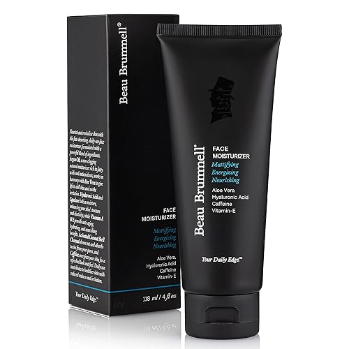 Miniatura 8 de Beau Brummell Crema hidratante facial con acabado mate para hombre, de rápida absorción, loción facial ligera con vitaminas A+E, aloe vera y