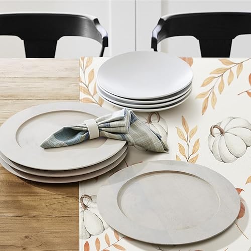 Miniatura 40 de Artoid Mode Juego de 6 manteles individuales de otoño con hojas de arce naranja y calabaza, 12 x 18 pulgadas, manteles individuales de temporada