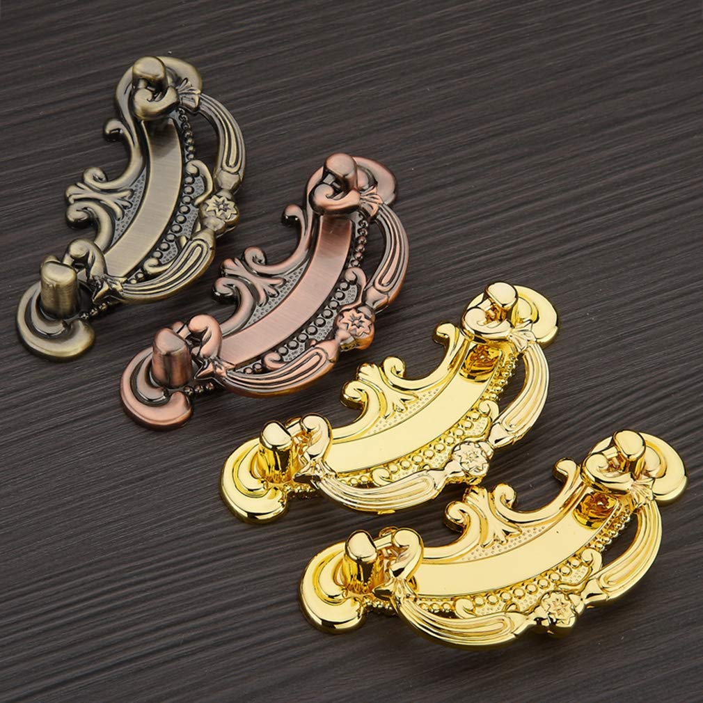 Uchwyty meblowe Gałki do drzwi Uchwyt do szuflady Drzwi do szafki Szuflada do szafki Uchwyty do sypialni Retro Szafka Klamka do drzwi szafy Meble (złoto 64 mm) (miedź 64 mm)